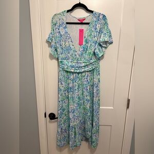 Lilly Pulitzer Blue and Green Print Dress
